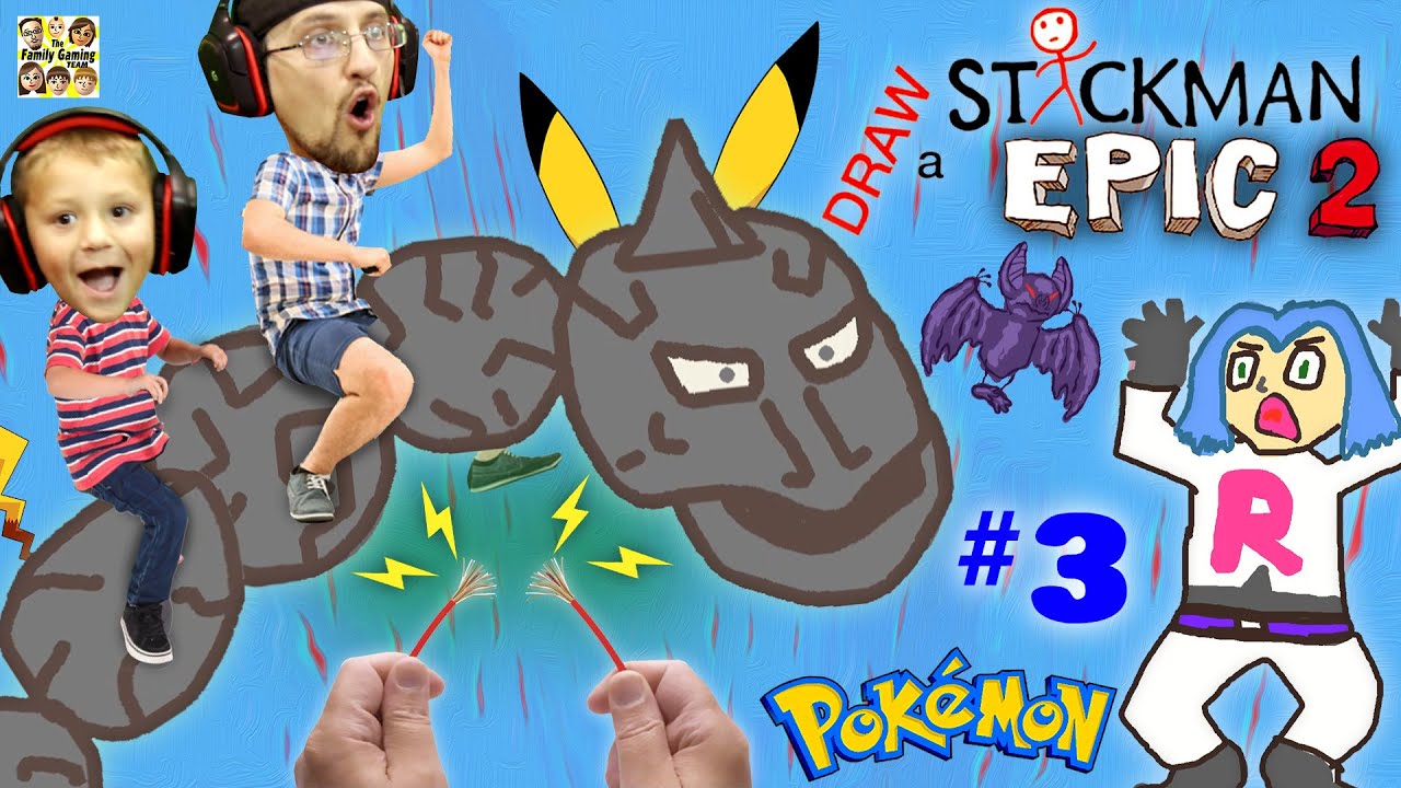 Поражению электрическим током POKEMON! Нарисовать StickMan EPIC 2! 🚸 Часть 3: Rock Busters