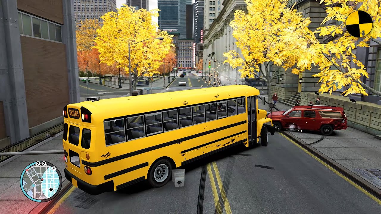 GTA 4 Crazy School Bus Crashes Ep.23