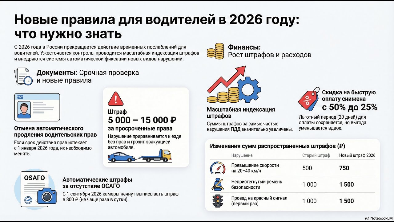 Реформа ПДД 2026: замена прав, новые штрафы и цифровой надзор