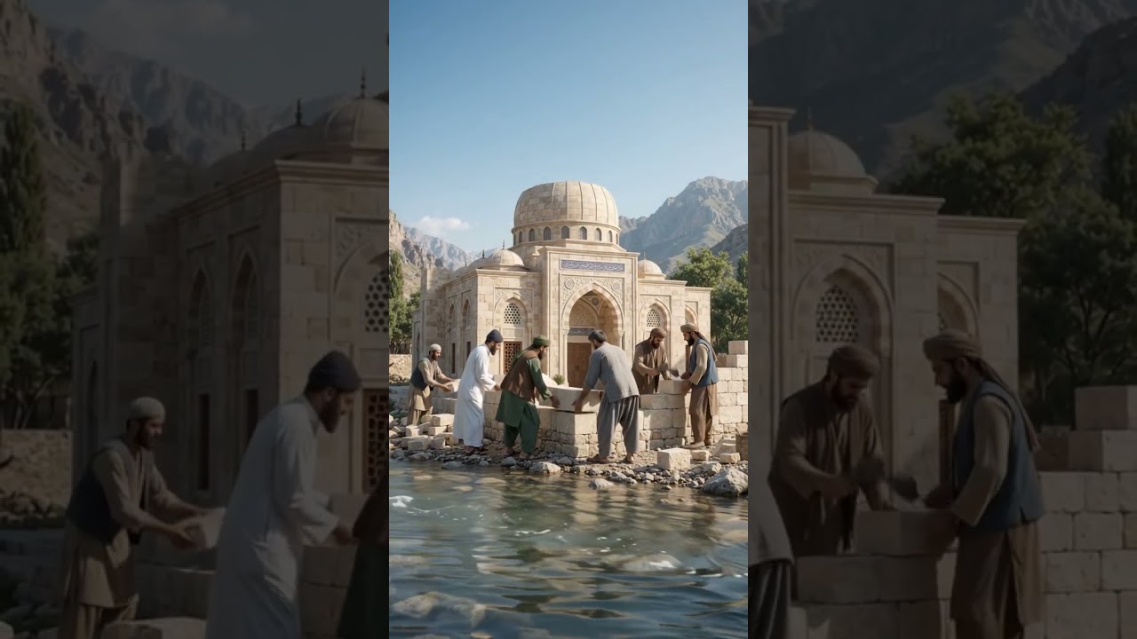 Built a Beautiful Mosque near the River 🕌 | Surah Al-FATIHAH 🤲 #shorts #islamic #mosque #fyp