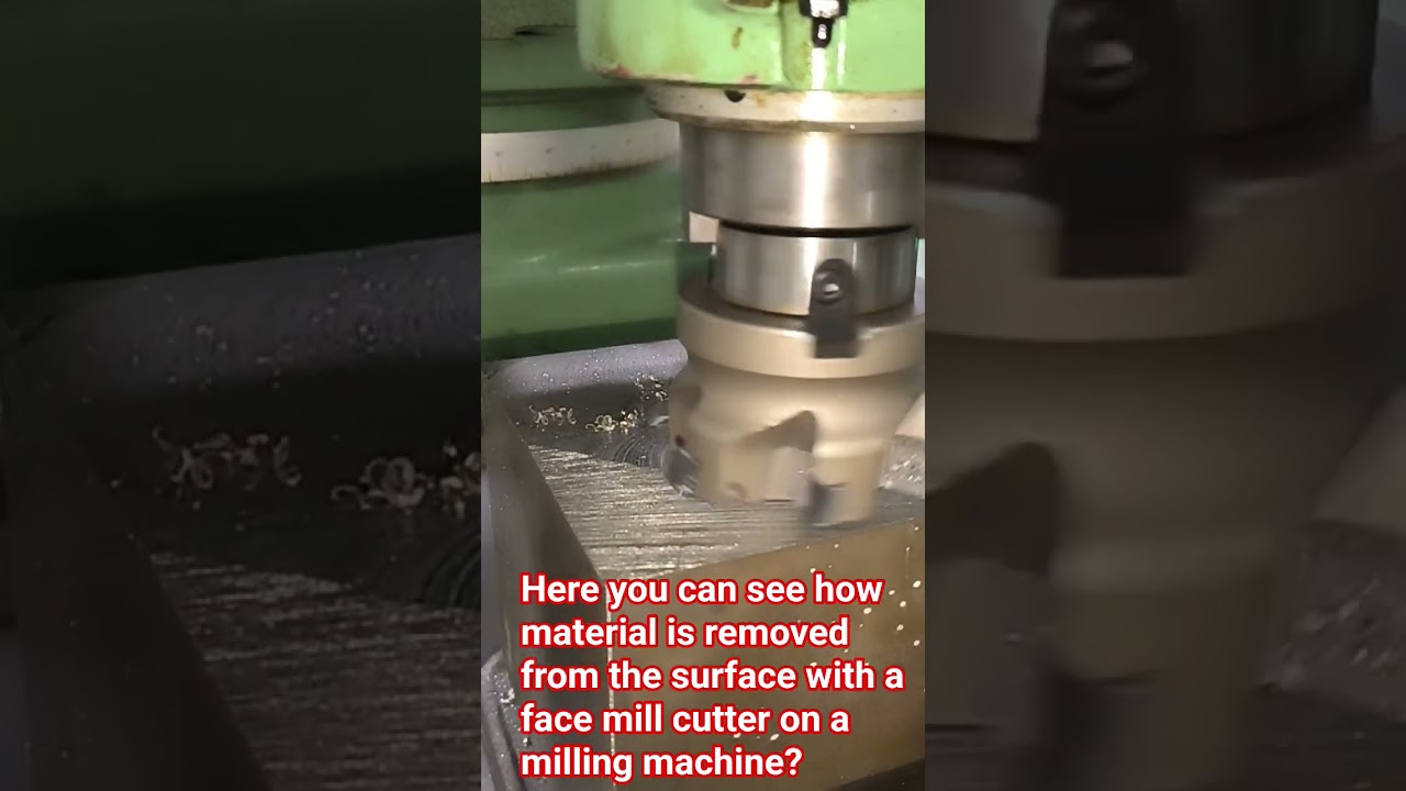 Material is removed from the surface with a face mill cutter on a milling #milling  #vertical mill