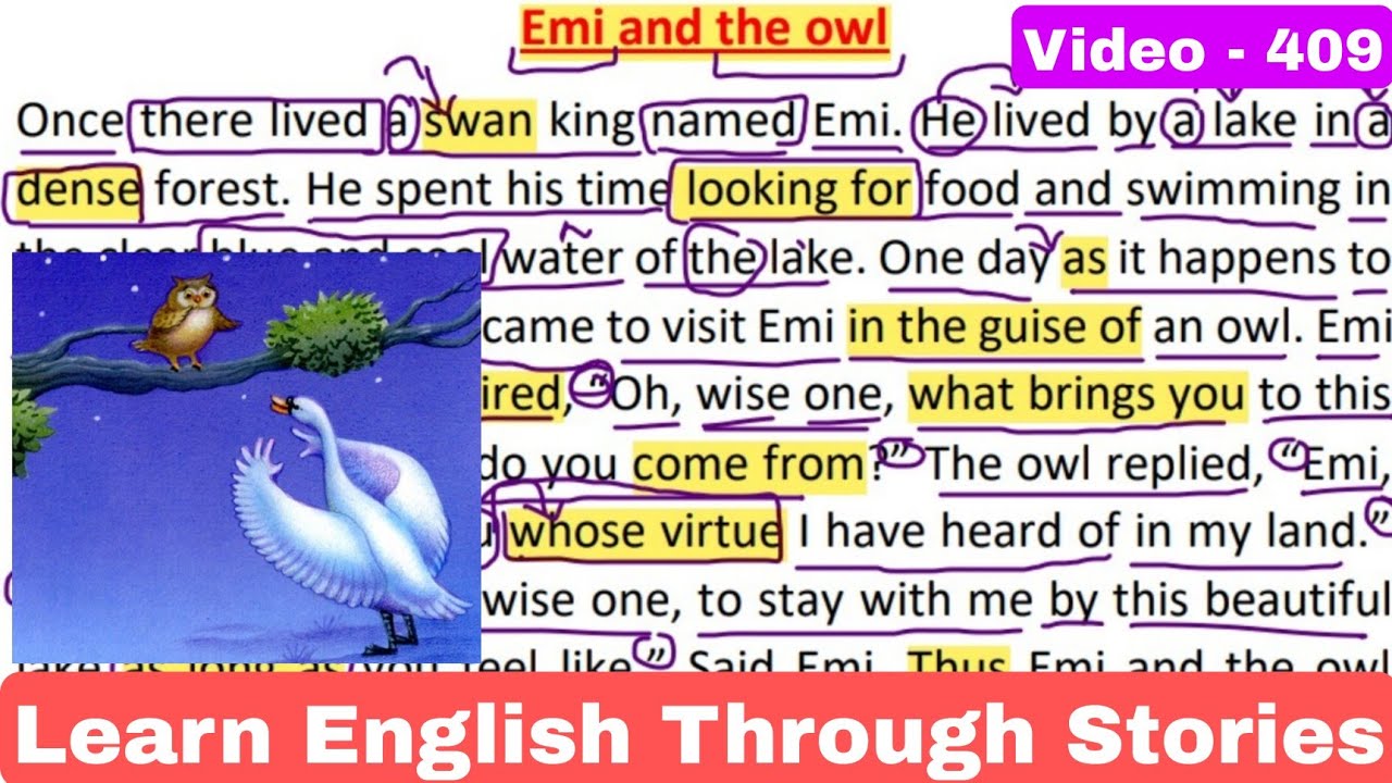 How to Read English Stories - Learn English Through Stories - Emi and the Owl