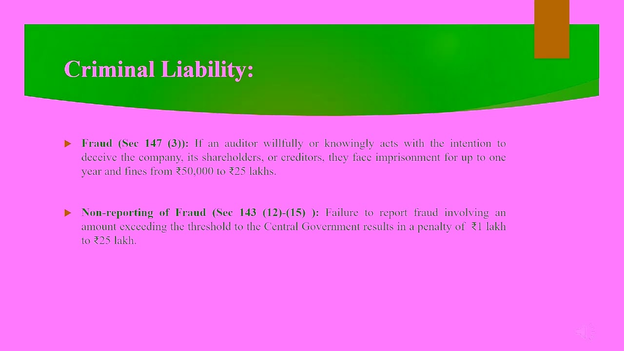 Liabilities of Statutory Auditors under companies Act 2013 #learnwithneve 