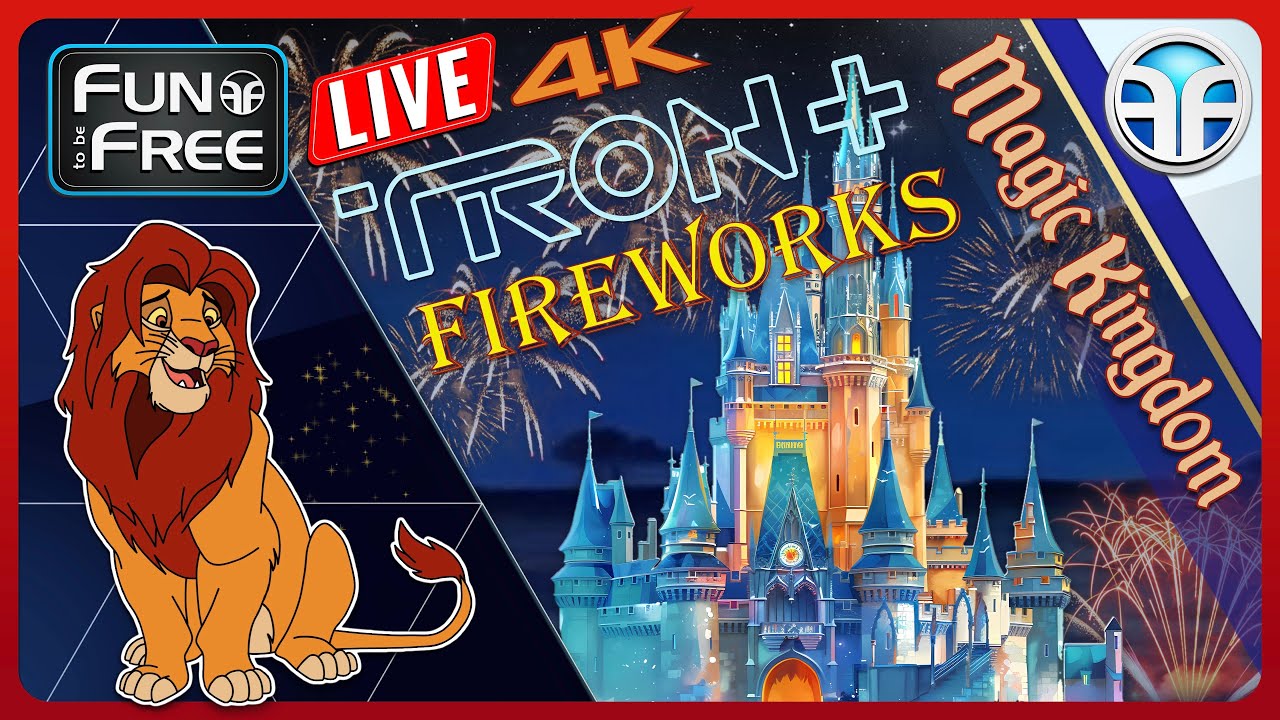🔴 LIVE: Magic Kingdom Fireworks (Happily Ever After) & Tron Ride POV – Walt Disney World [4K]