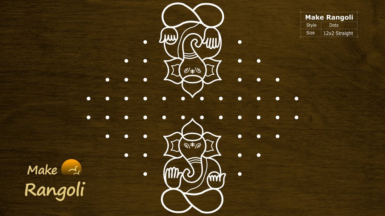 Vinayaka Chavithi Special Muggu with 12x2 dots | Ganesh Chaturdhi Rangoli | Make Rangoli