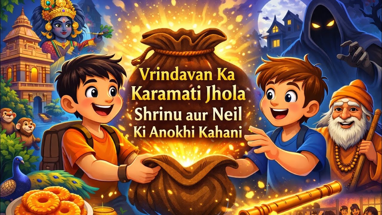 ✨ “Vrindavan Ka Karamati Jhola | Shrinu aur Neil Ki Anokhi Kahani”|hindi kahaniyan|moral stories|