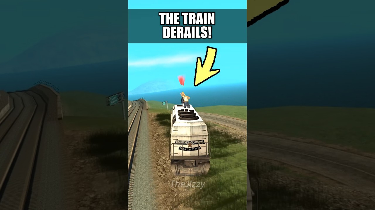 ЕСЛИ ВЫ СОЙДЕТЕ С РЕЛЬСОВ НА НЕПРАВИЛЬНОЙ СТОРОНЕ ПУТЕЙ В GTA SAN ANDREAS 🚅 #gta #gtasanandreas #...