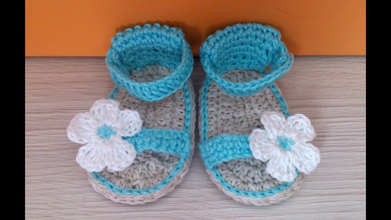 Sandalia para Bebe con flor - Parte 1