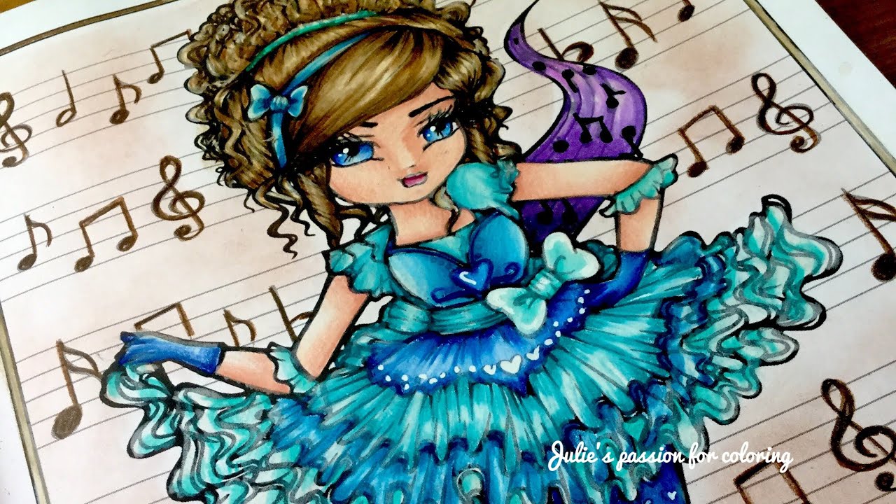 Mermaids, Fairies and other girls of whimsy by Hannah Lynn - prismacolor pencils - color along