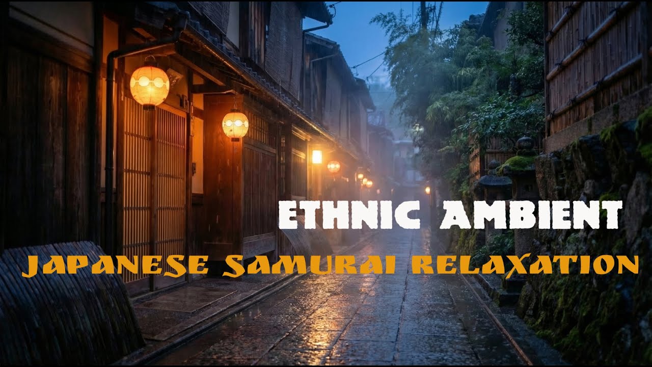 Ethnic ambient 4K * Zen relax peaceful mind japanese music shamisen shakuhachi samurai Kyoto bushido