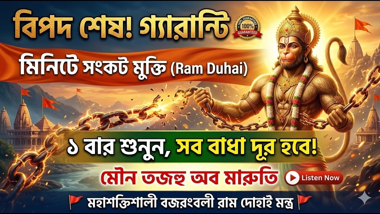 সব বাধা দূর হবে! 🚩 মহাশক্তিশালী বজরংবলী রাম দোহাই মন্ত্র Powerful Hanuman Protection Mantra 🚩