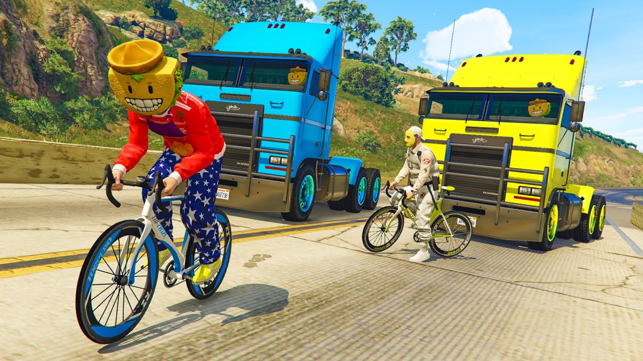 EL MEJOR VIDEO DE MI CANAL!! BICIS vs CAMIONES MUY ÉPICO! - GTA V ONLINE