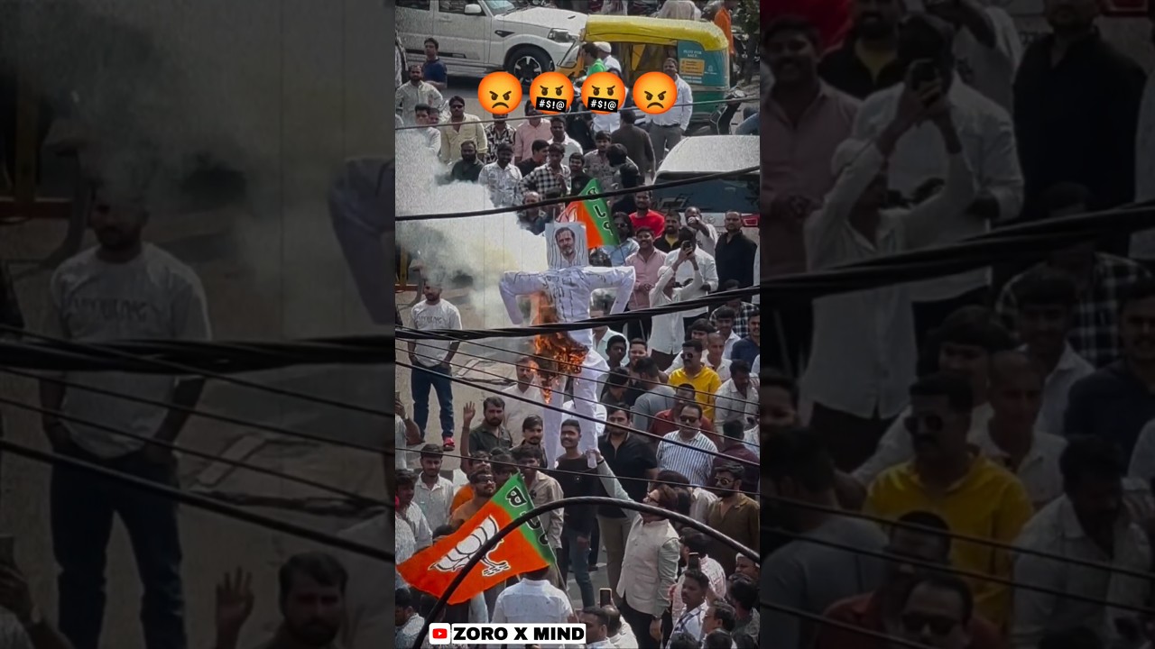 Rahul Gandhi ka jalaya gaya putla😱🤯#shortsfeed#ytshorts#islamicshorts#rahulgandhi#fyp#modi#viral