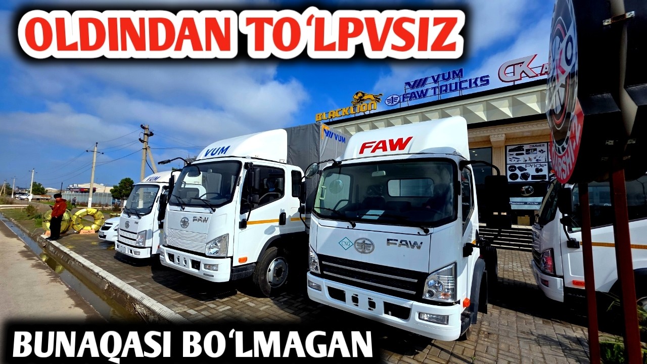 QASHQADARYODAN YANGI FAW YUK MASHINALARINI BOSHLANGʻICH TOʻLPVSIZ OLASIZ.