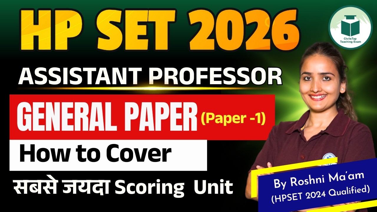 HP SET 2026 | Assistant Professor | General Paper-1 Strategy | How to Cover Most Scoring Units