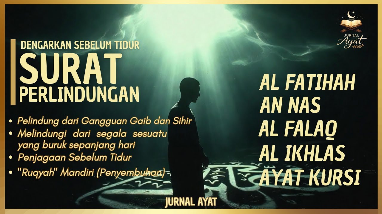 Surat & Ayat Perlindungan | Al-Fatihah, An-Nas, Al-Falaq, Al-Ikhlas, Ayat Kursi | Jurnal Ayat