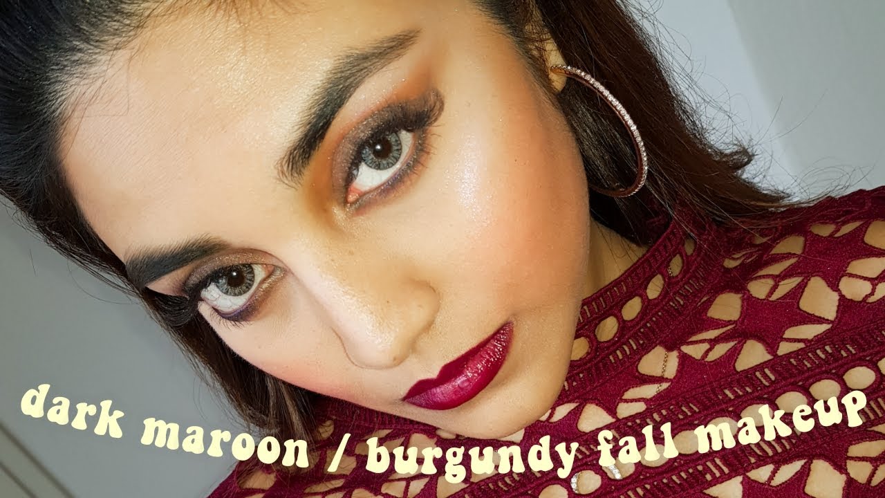 Dark Maroon/Burgundy Makeup Tutorial | Fall Makeup tutorial