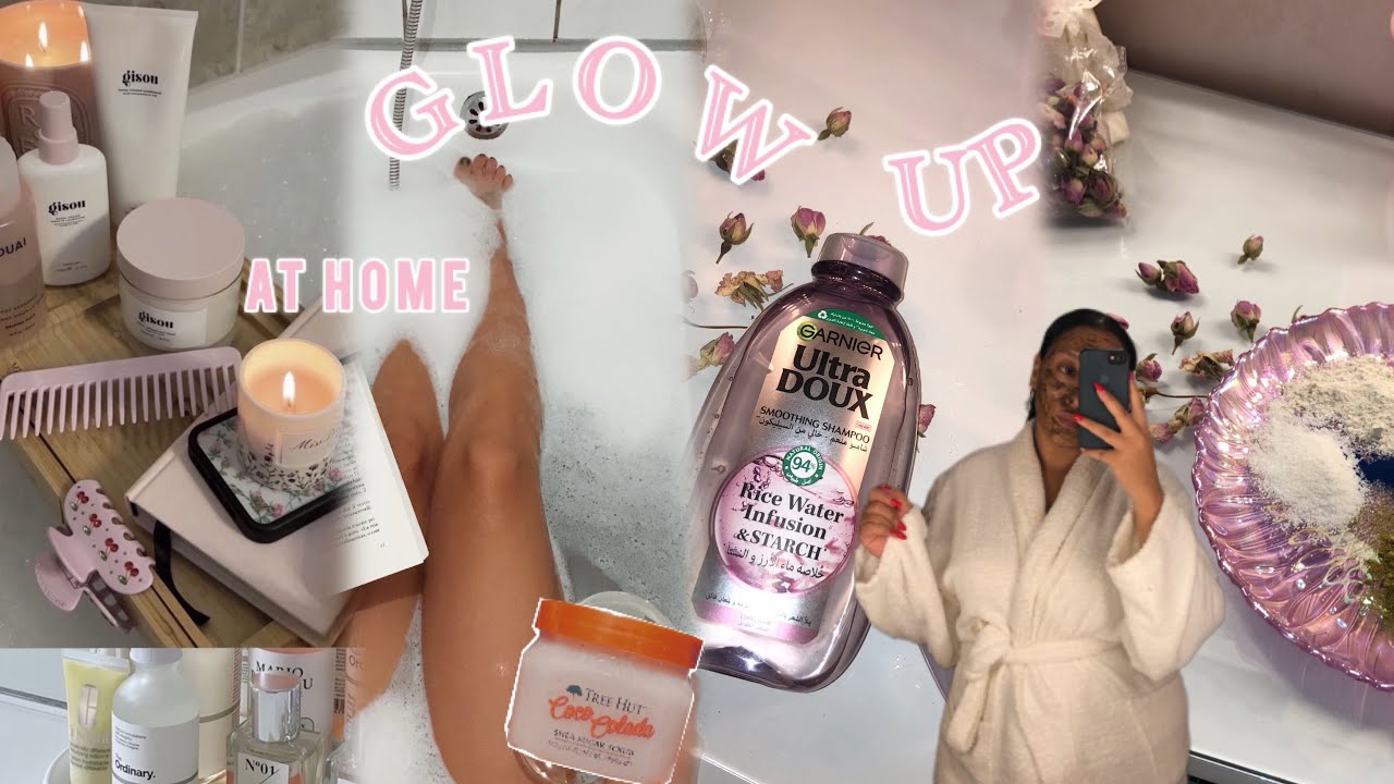 GLOW UP AT HOME  تحميمة دايزها الكلام 🚿🏡تبريمة تخرجلك وسخ عام 🌹 