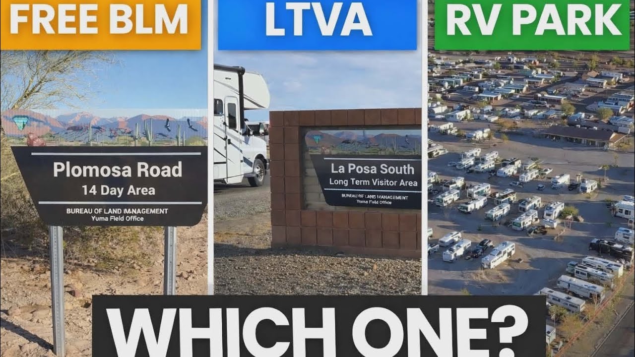 Кемпинг в Кварцсайте: бесплатные кемпинги BLM, кемпинги LTVA и кемпинги для автодомов.