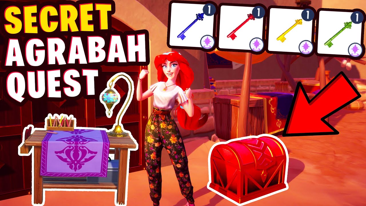 Secret Agrabah Quest Guide. How to Get All 4 ANCIENT KEYS + EPIC Reward in Disney Dreamlight Valley!