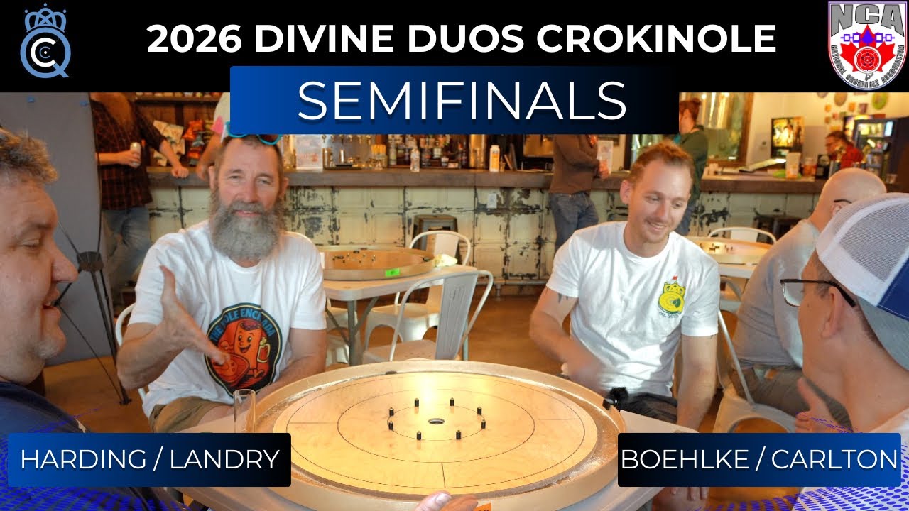 Полуфинал турнира Divine Duos Crokinole 2026: Хардинг Лэндри против Бёльке Карлтона.