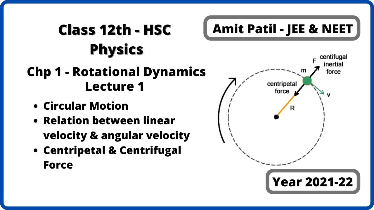 Chapter 1 - Rotational Dynamics (Lect 1) | Physics | Class 12th HSC | MH Board 2022
