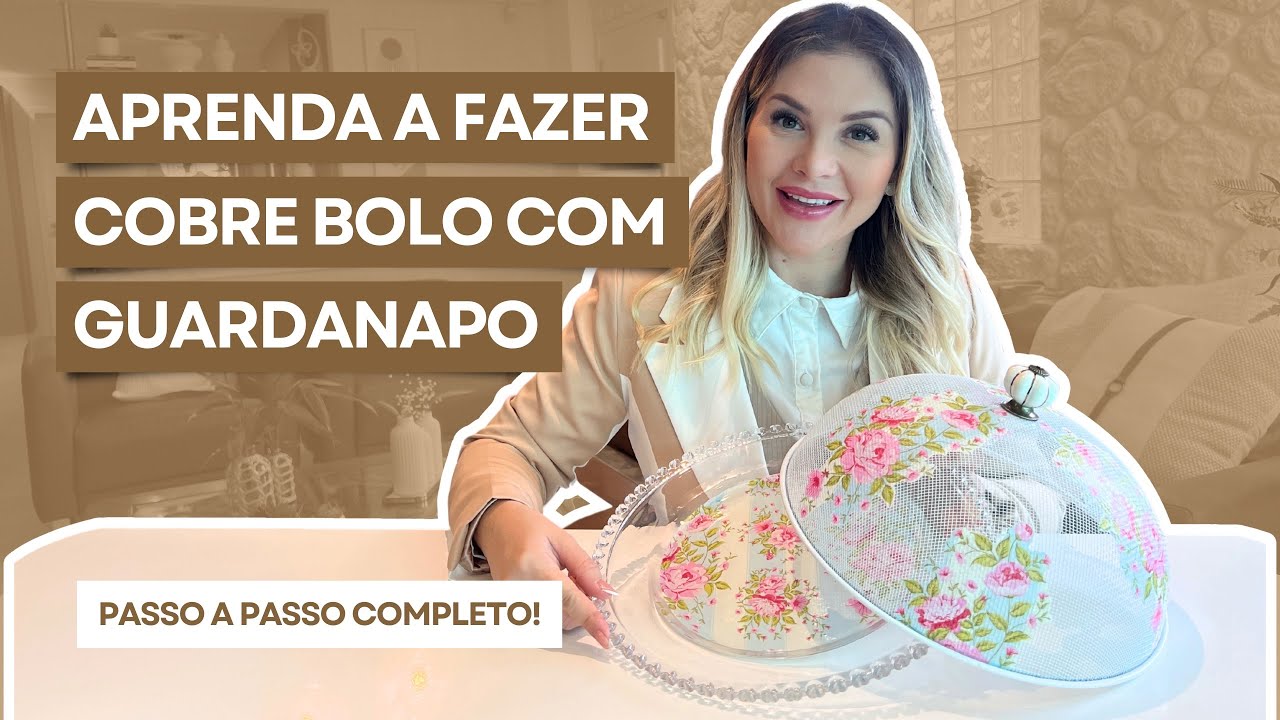 Cobre Bolo + Prato de Vidro Decorados com Guardanapo – Veja o Passo a Passo Completo!