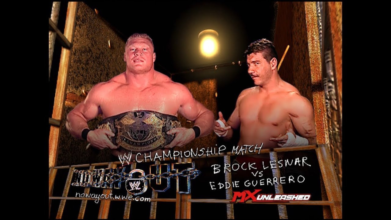 Brock Lesnar (C) VS Eddie Guerrero WWE CHAMPIONSHIP NO WAY OUT 2004....WWE 2K15