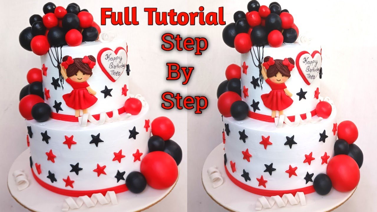 Cute Girl Birthday Cake Ideas | Baby Girl With Balloons Cake | Seller FactG