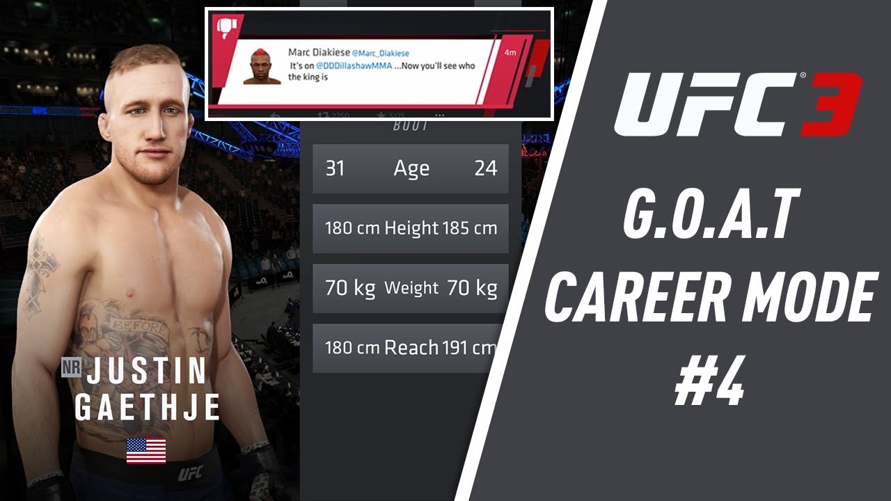 UFC 3 GOAT Career Mode Episode #4: The Justin Gaetche Test & Rival Call out!