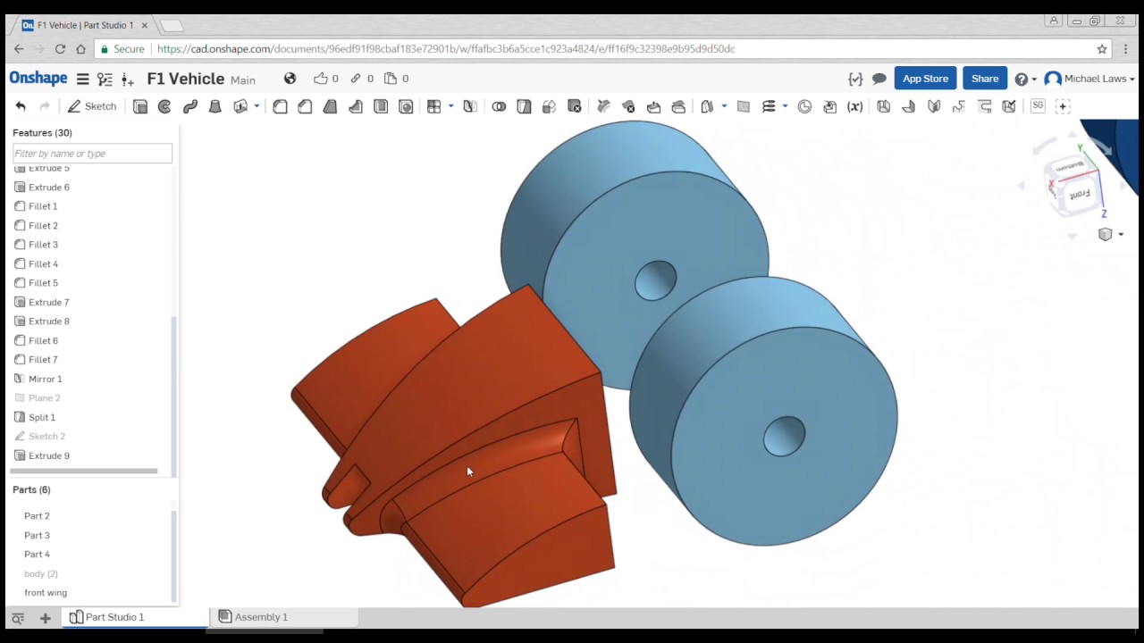 F1 Vehicle in OnShape - Part 2: Segmenting the body into sections