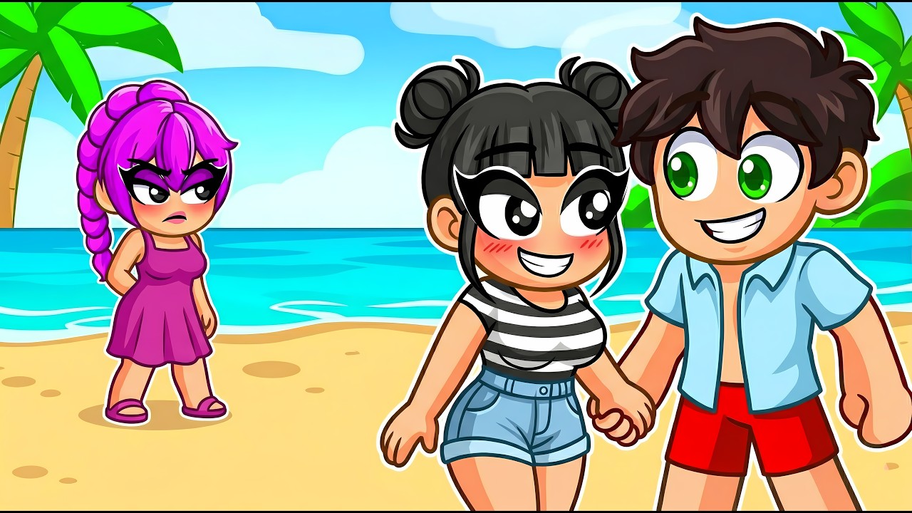 Zoey STOLE Mawie from RUMI at the BEACH in Roblox Snapchat!