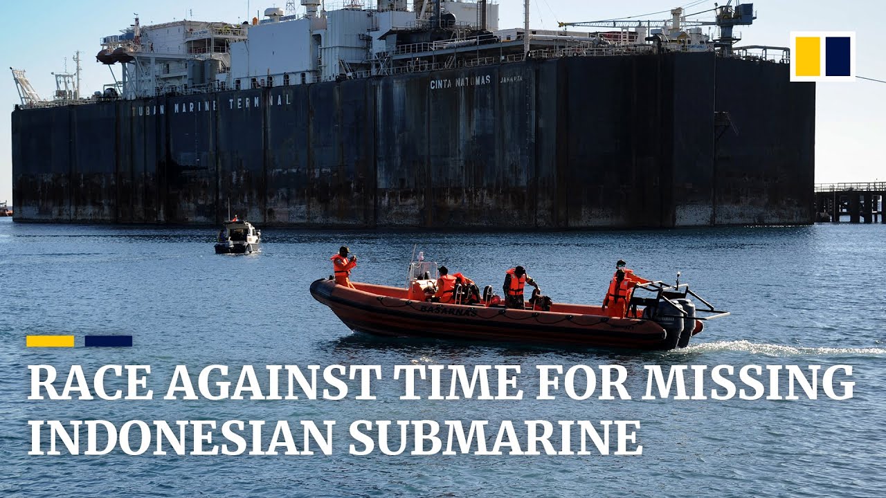 Indonesia racing to find missing submarine with 53 crew as oxygen soon to run out