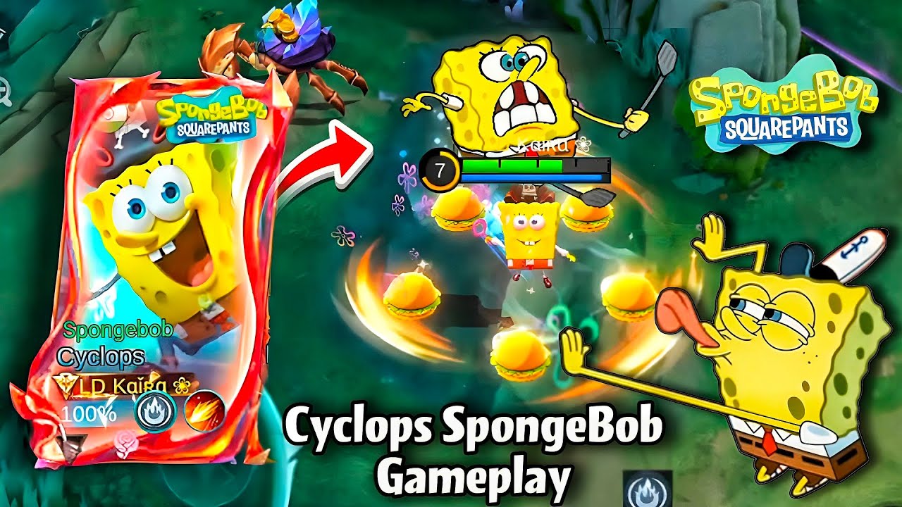 CYCLOPS NEW SPONGEBOB SKIN GAMEPLAY‼️🧽🍔🍍 So funny🤣🔥
