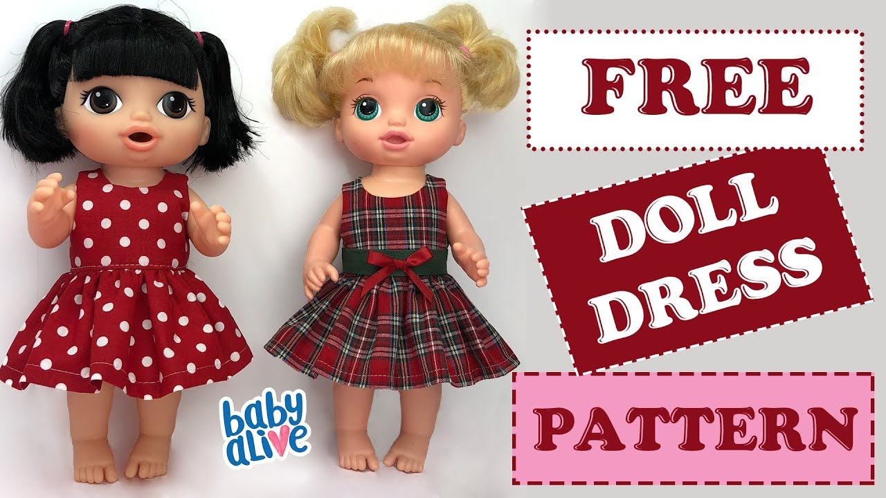DIY 👗 How to make a Baby Alive Doll Dress Free Pattern