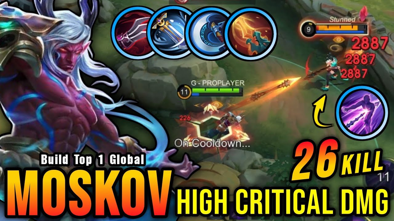 26 Kills!! Moskov High Critical Damage (ONE HIT DELETE) - Build Top 1 Global Moskov ~ MLBB