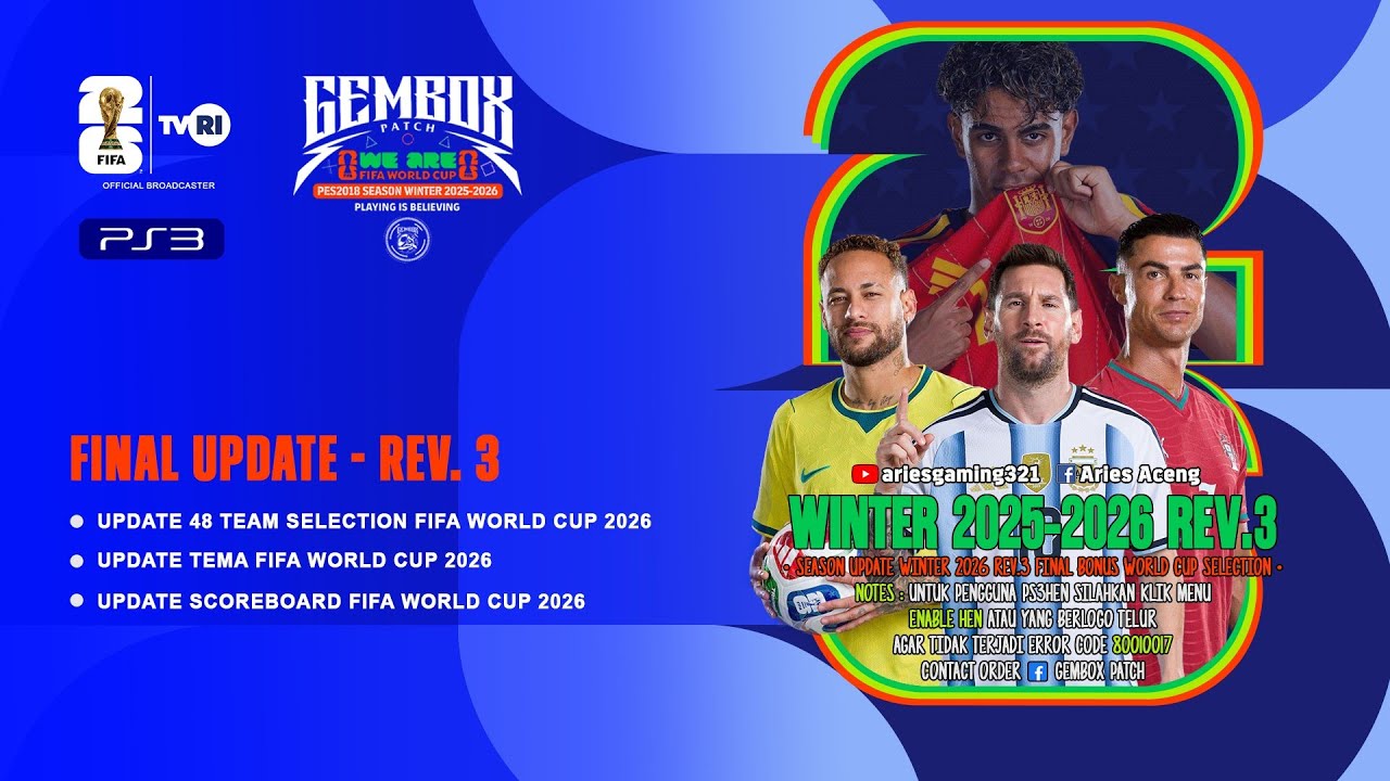Финальное зимнее обновление патча Gembox 2026 &mdash; FIFA World Cup Editions [REV. 3 AIO] &mdash; Обзор для PS3
