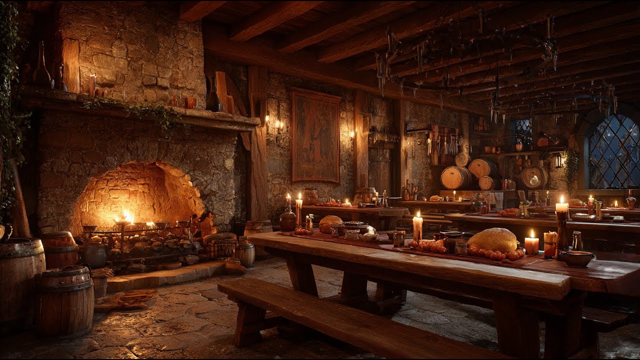 3 Hours of Relaxed Medieval Tavern Music | Calm Folk Background