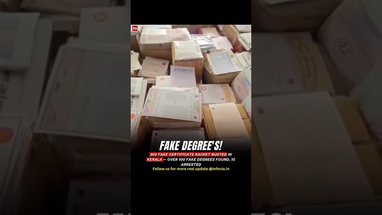 BIG FAKE CERTIFICATE RACKET BUSTED IN KERALA &mdash; OVER 100 FAKE DEGREES FOUND, 10 ARRESTED #viral