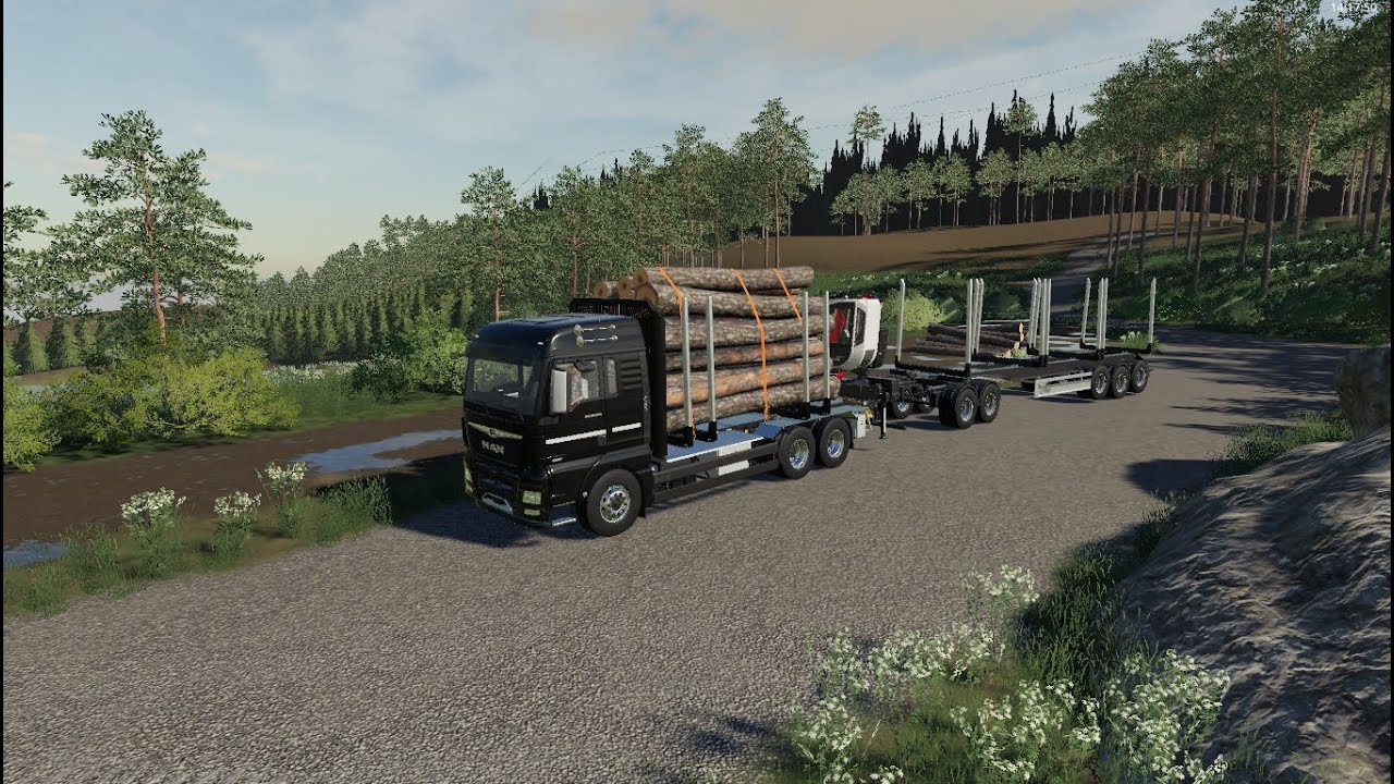 FS19 MP Loading and selling some logs