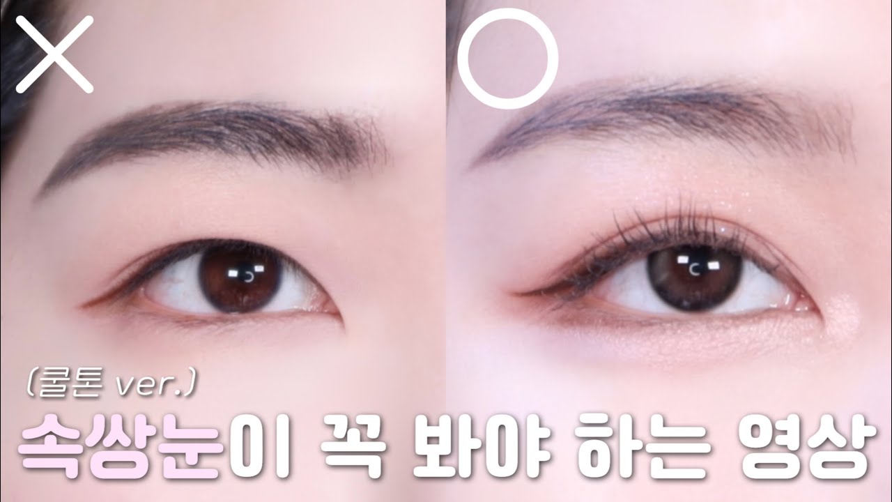 광고❌ 속쌍눈 주목🔥 이번엔 쿨톤을 위해 모시겠습니다...❤️‍🔥 속쌍눈 메이크업 이걸로 끝낸다! -2- | 화알못 탈출🍯꿀팁
