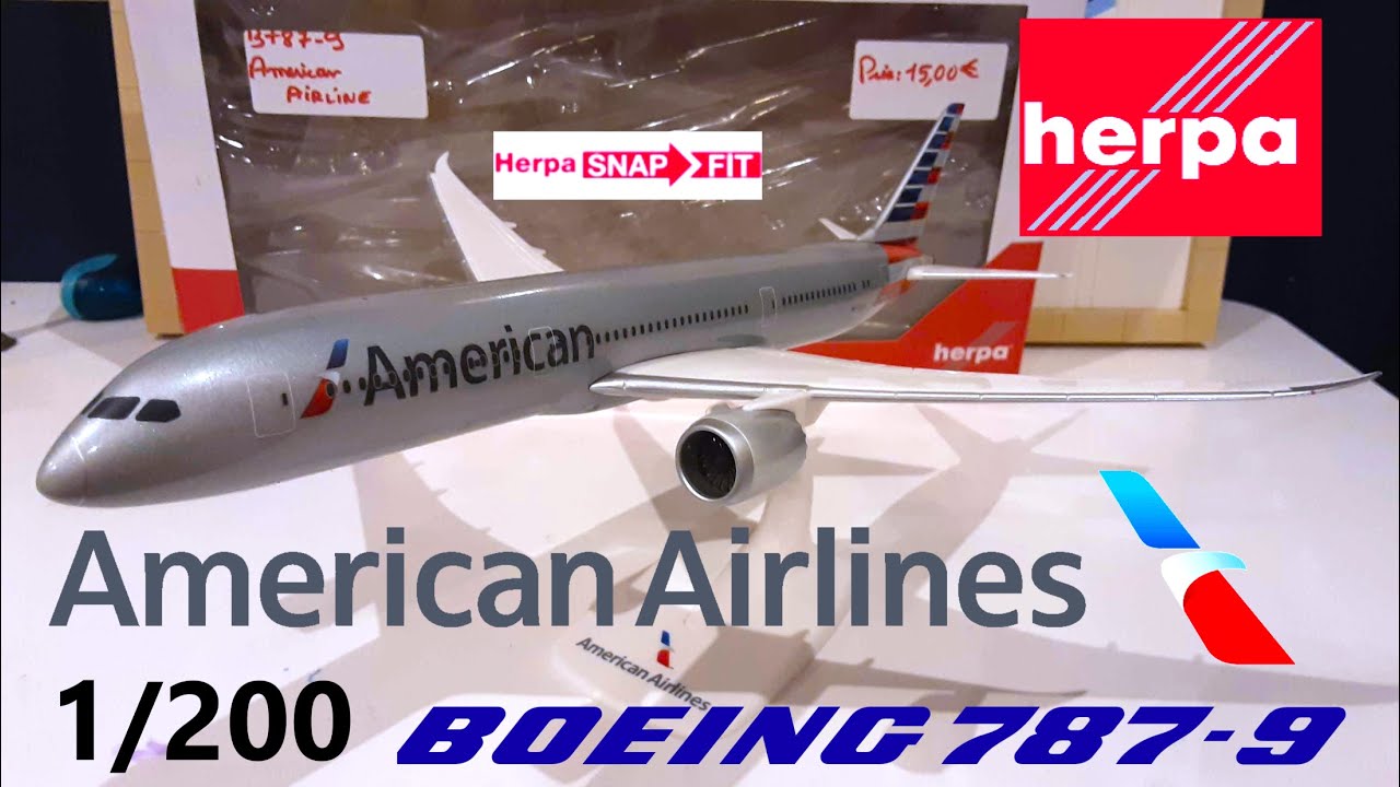 AmericanAirlines  787-9 Snap-Fit 1/200 model Unboxing
