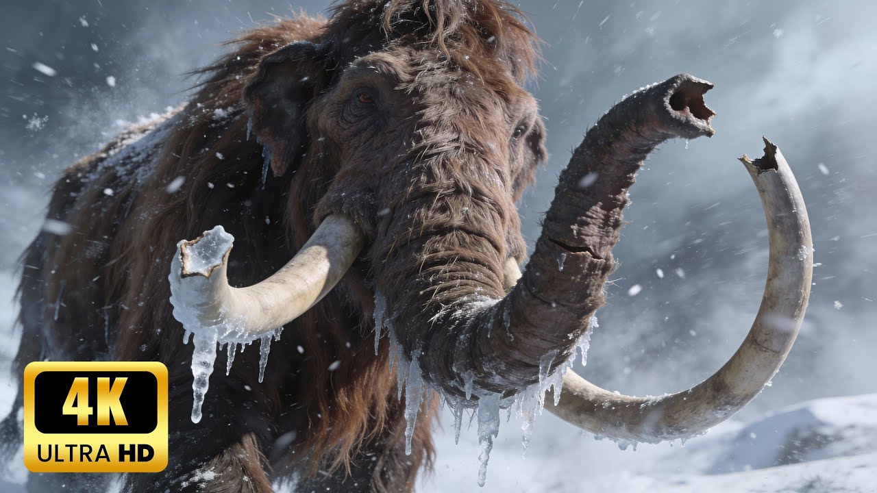 Primeval World | The Frozen Peaks | 50,000 BC Ice Age | Peaceful Relaxing Music - 4k Video UltraHD