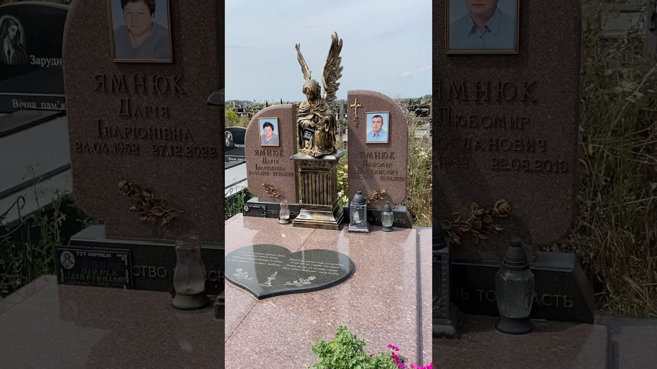 Гранитное надгробие со скульптурой ангела | Гранітний надгробок зі скульптурою ангела