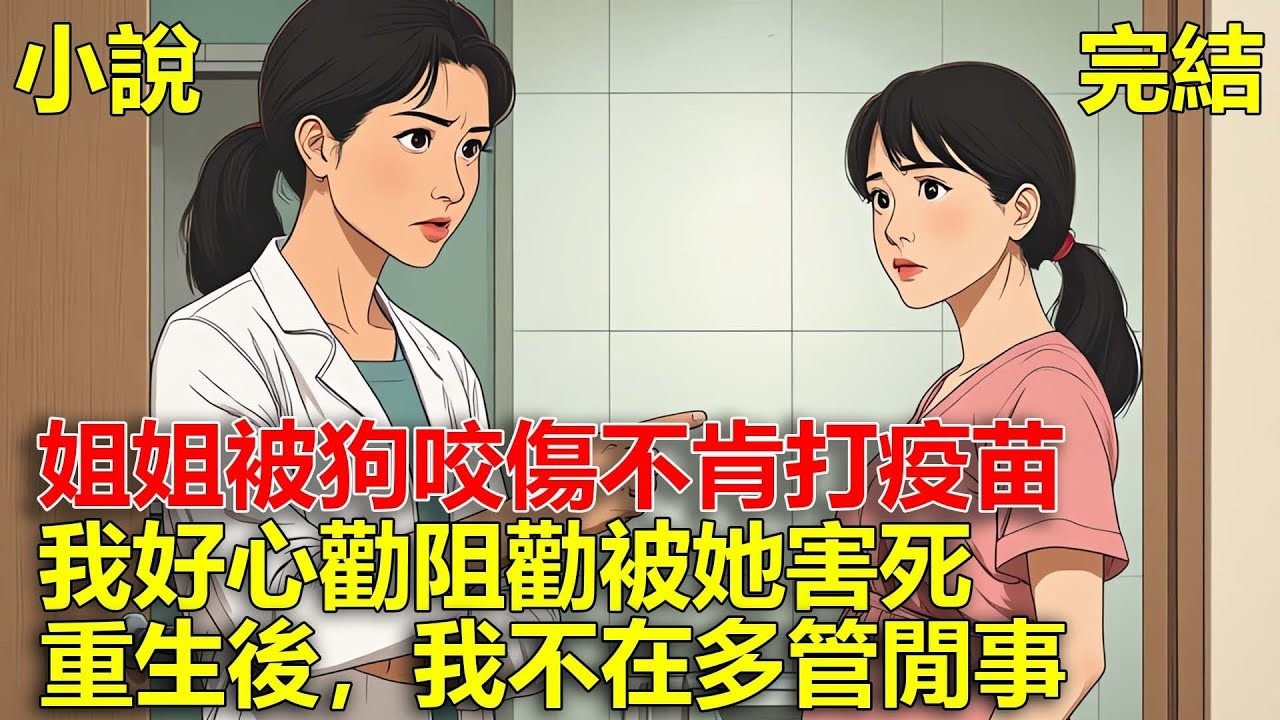 上一世，姐姐被狗咬傷不肯打疫苗，我勸她必須要打，後來她生下外甥，高考發揮失常，姐姐怪打疫苗影響了外甥智商，將我推下高樓，重生後，我回到姐姐被狗咬傷那天！#一口氣看完#小說#推文