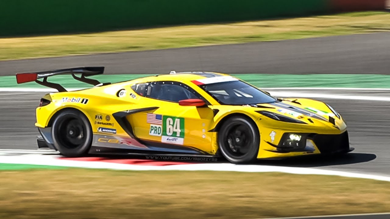 Corvette C8.R GTE Race Car: Accelerations, Loud Downshifts & Flat-Plane LT6 V8 Sound!