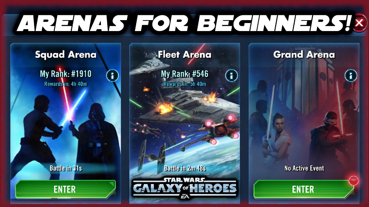 Fleet, Squad, and Grand Arena for Beginners & New Accounts in Star Wars Galaxy of Heroes!