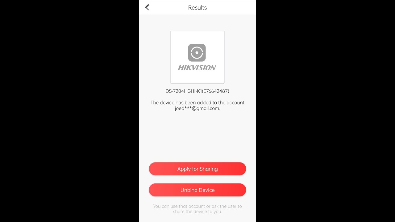 How to unbind HIKVISION DVR/NVR to other email address