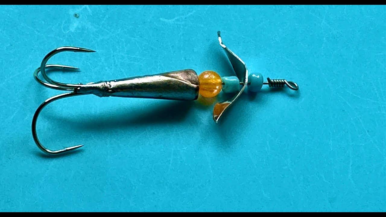 Make a triple hooks spinner lure - Делаем блесну с тройным крючком - اصنع إغراء ثلاثي الخطافات