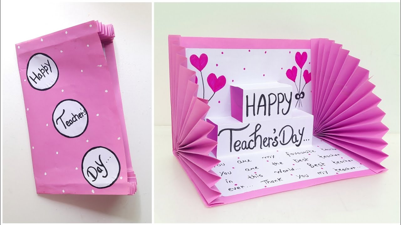 Happy Teacher's Day Greeting Card (2023) • Pop Up Card For Teacher Day • Beautiful Card For Teacher